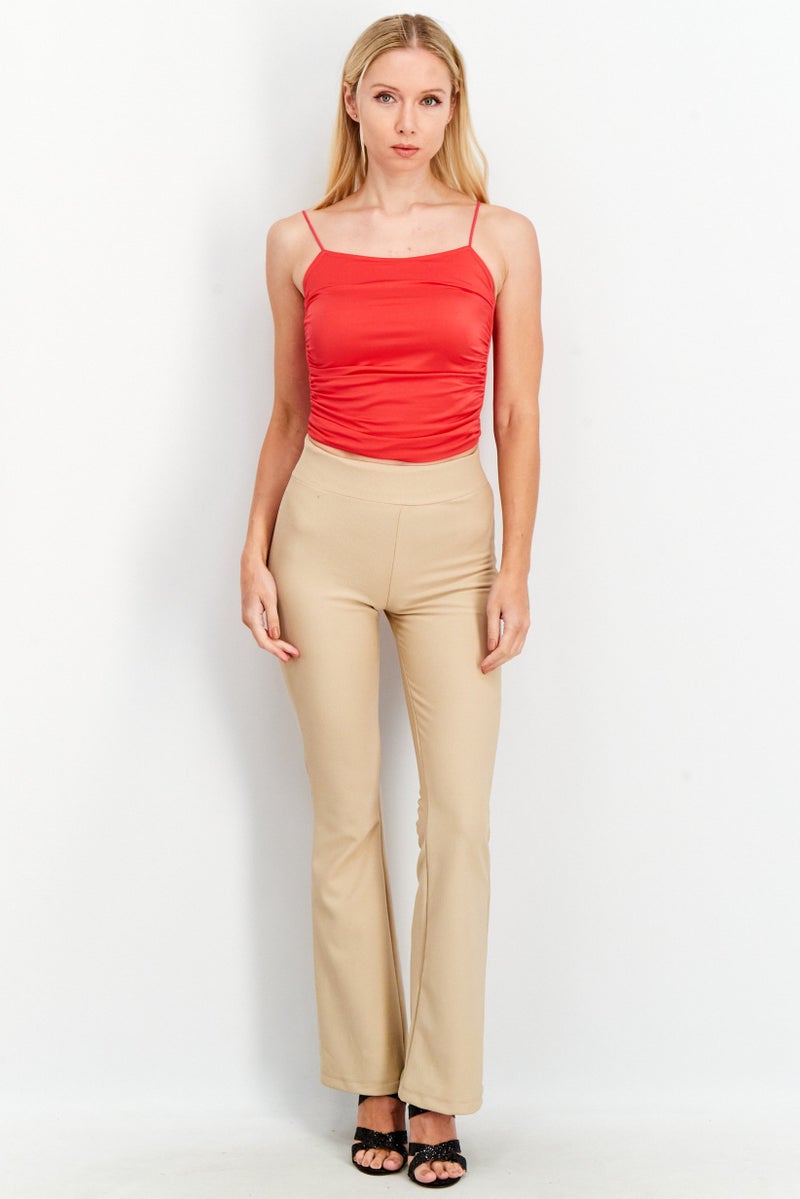 Sinsay Women Square Neck Sleeveless Plain Top, Pink - Image 2